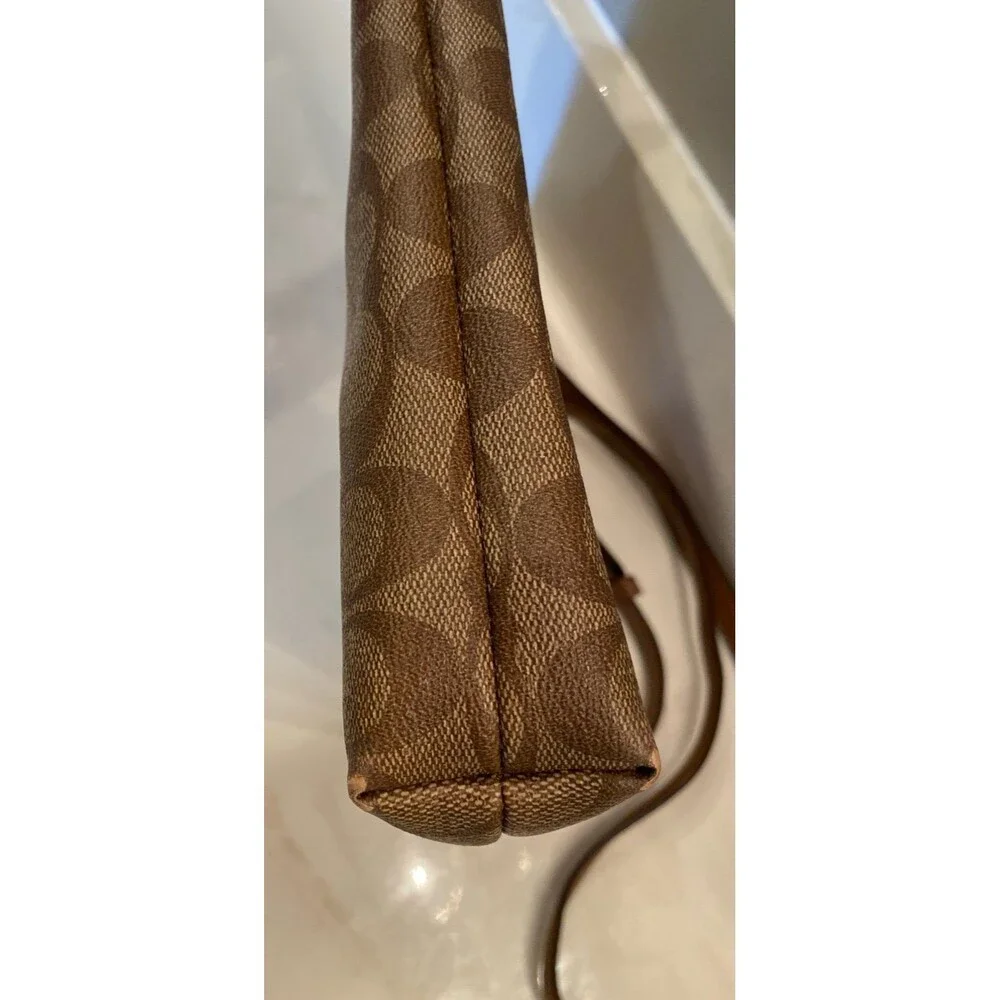 Coach Signature Brown File Crossbody Bag PVC Leather Zip Classic Chic F58297 - Picture 7 of 12